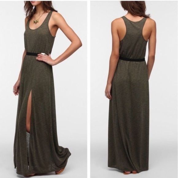 silence + noise Dresses & Skirts - Silence + Noise Urban outfitters Olive green Racerback maxi dress XS